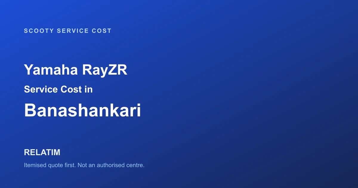Yamaha RayZR Service Cost in Banashankari, Bangalore